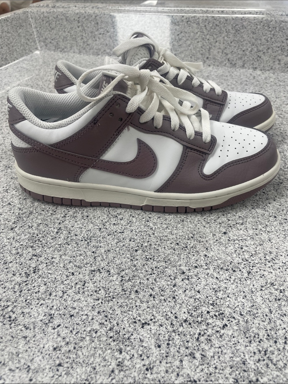 Nike Dunk Low White and Lavender Leather Sneakers